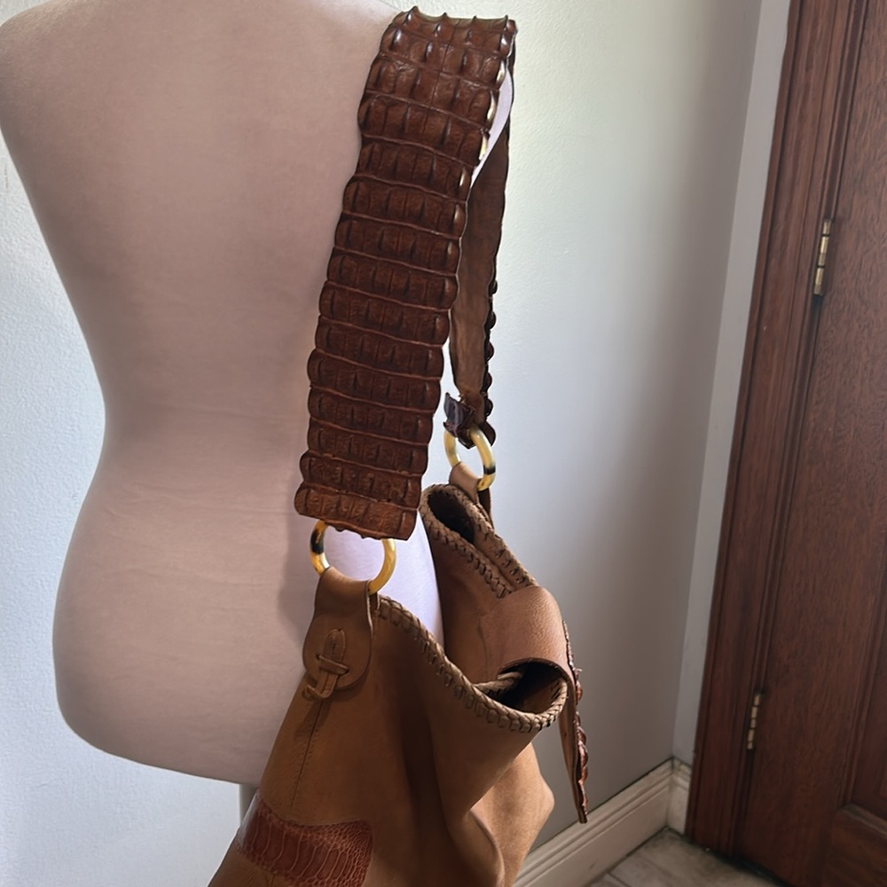 [Anna Trzebinski] Brown Crocodile Leather Handbag - Picture 3 of 9